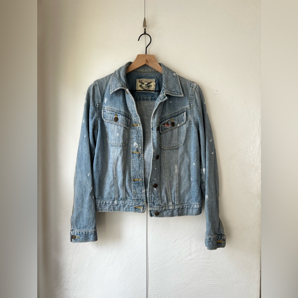Grungy cool paint denim jacket